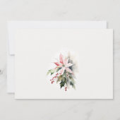 Invitation Chic Poinsettia Berries Dîner de répétition de feu (Dos)