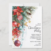 Invitation Chic Poinsettia Christmas Party (Devant)
