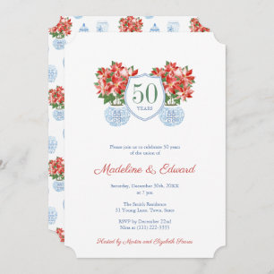 Invitation Chic Poinsettia Fête Mariage Anniversaire