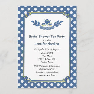 Invitation Chic Polka Dot Fête de l'mariée Tea Par