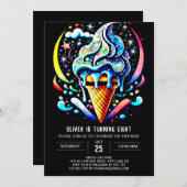 Invitation Chic Popsicle Custom Boy Crème de glace Anniversai (Devant / Derrière)