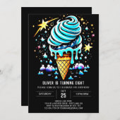 Invitation Chic Popsicle Editable Boy Ice Cream Anniversaire (Devant / Derrière)