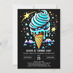 Invitation Chic Popsicle Editable Boy Ice Cream Anniversaire