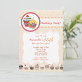 Invitation Chic Posh Cupcakes fête du 30e anniversaire (Debout devant)