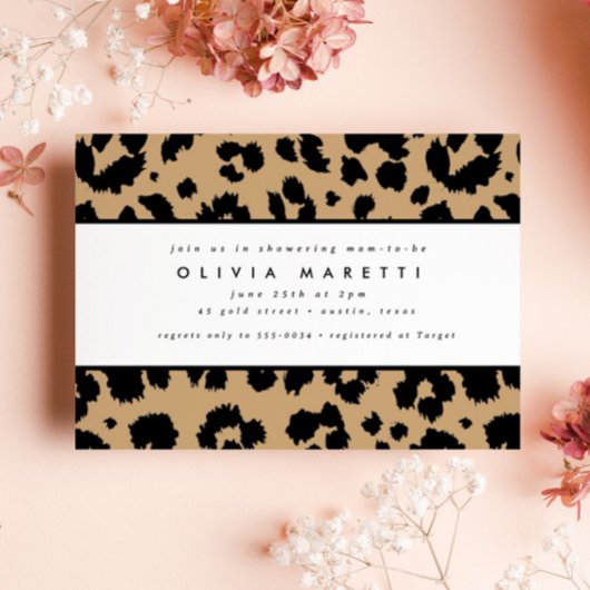 Invitation Chic Poster de animal Léopard Baby shower