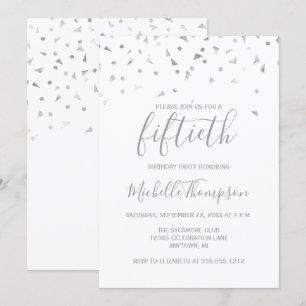 Invitation chic pour 50e anniversaire avec confett