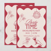 Invitation chic pour enterrement de vie de jeune f (Devant / Derrière)