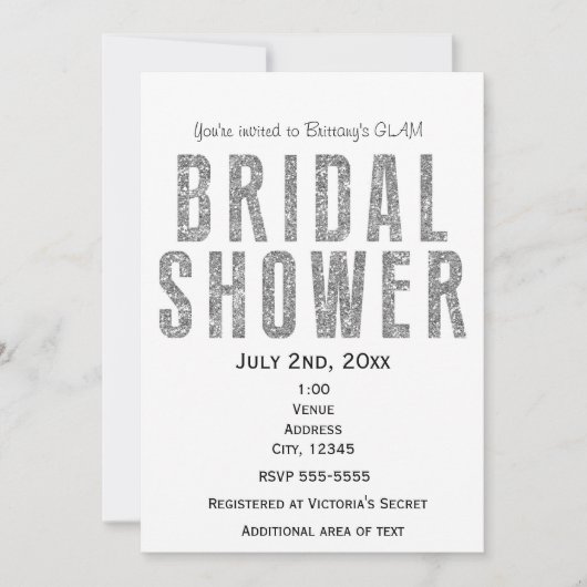 Invitation chic pour la soirée de mariage glamour  (Devant)