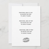 Invitation chic pour la soirée de mariage glamour  (Dos)