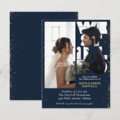 Invitation chic pour renouvellement de vœux de mar (Devant / Derrière)