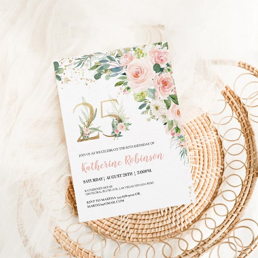Invitation chic pour ses 25 ans | Rose et Or