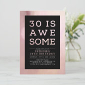 Invitation chic pour un 30e anniversaire avec typo (Debout devant)