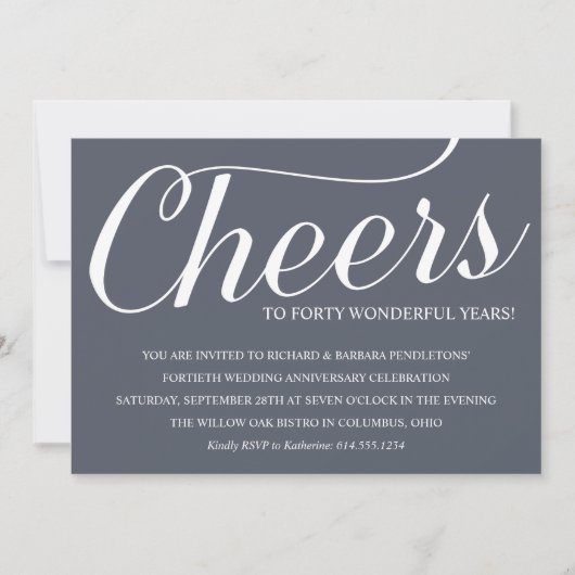 Invitation chic pour une fête d'anniversaire de ma (Devant)