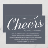 Invitation chic pour une fête de 25 ans de mariage (Devant / Derrière)
