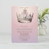 Invitation Chic Princess Parties scintillant de la Couronne A (Debout devant)