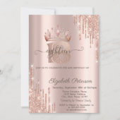 Invitation Chic Princess Parties scintillant   Rose Gold 18e (Devant)
