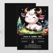 Invitation Chic Printable Vache Anniversaire (Devant / Derrière)