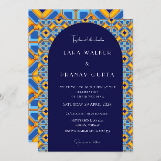 Invitation Chic Psychedelic Summer Love (Devant / Derrière)