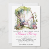 Invitation Chic Purple Blue Floral Garden Chaise Fête des mar (Devant)