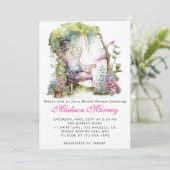 Invitation Chic Purple Blue Floral Garden Chaise Fête des mar (Debout devant)