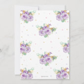Invitation Chic Purple Floral 40e anniversaire Tea Party N'IM (Dos)