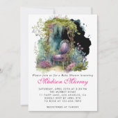 Invitation Chic Purple Floral Flower Garden Baby shower (Devant)