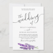 Invitation Chic Purple Floral Watercolor Wedding (Devant)