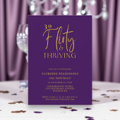Invitation Chic Purple Gold Script 30e anniversaire Invitatio