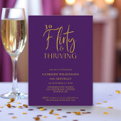 Invitation Chic Purple Gold Script 30e anniversaire Invitatio