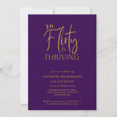 Invitation Chic Purple Gold Script 30e anniversaire Invitatio (Devant)