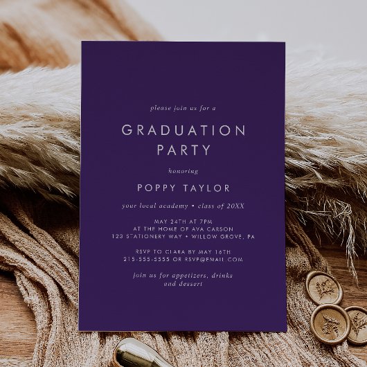 Invitation Chic Purple Graduation Party
