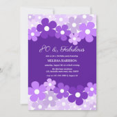 Invitation Chic Purple Lavender Flower 80 Fabuleux anniversai (Devant)