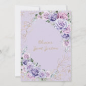 Invitation Chic Purple Lilac Lavender Roses Sweet 16 Annivers (Dos)