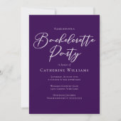 Invitation Chic Purple Minimalist Bachelorette Party (Devant)