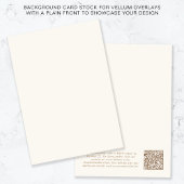 Invitation Chic QR Code Gold Cream Arrière - plan Vellum Over