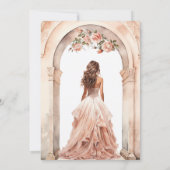 Invitation Chic Quinceañera robe blush Arch floral (Dos)