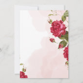 Invitation Chic Quinceañera Roses rouges Floral Princesse (Dos)