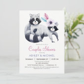 Invitation Chic Raccoon Couples Douche (Debout devant)
