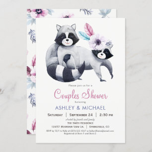 Invitation Chic Raccoon Couples Douche