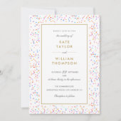 Invitation Chic Rainbow Confetti Mariage photo (Devant)