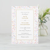 Invitation Chic Rainbow Confetti Mariage photo (Debout devant)