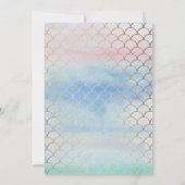 Invitation Chic Rainbow Watercolor Baby shower sirène (Dos)