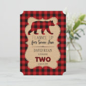 Invitation Chic Red Buffalo Plaid Anniversaire 2 Personnalisé (Debout devant)