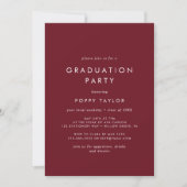 Invitation Chic Red Graduation Party (Devant)