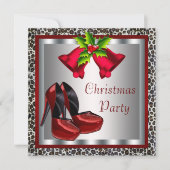 Invitation Chic Red High Heel Chaussures Noël (Devant)