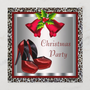 Invitation Chic Red High Heel Shos Christmas Party