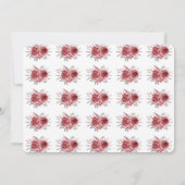 Invitation Chic Red Maroon vert floral 50e anniversaire (Dos)