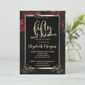 Invitation Chic Red Roses Frame 50e Anniversaire (Debout devant)