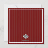 Invitation Chic Red & White w Damask Fête de l'mariée Tea Par (Dos)