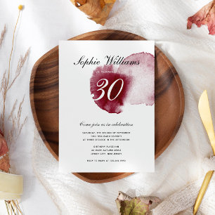Invitation Chic Red Wine Spire Moderne Custom Age Anniversair